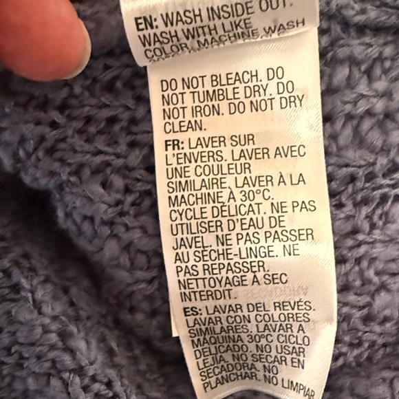 Roxy V-Neck Blue Hooded Sweater 100% Cotton - Picture 12 of 15